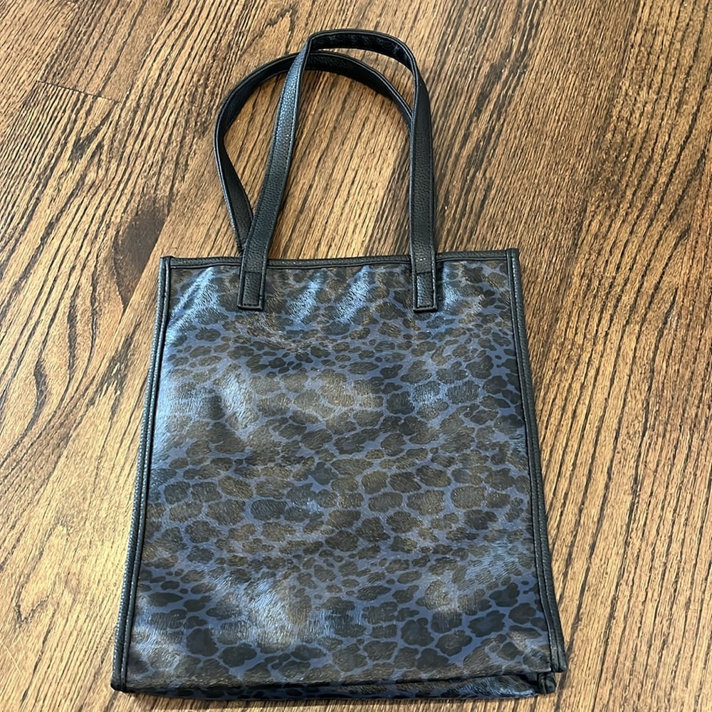 Neiman Marcus animal print navy and black tote - NWOT